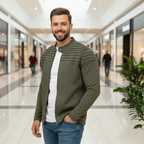 Herenjas met lange mouwen textuur en ritssluiting Jelle Jora Mode