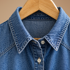 Damesblouse van denim met pofmouwen – Casual chic Jelle Jora Mode