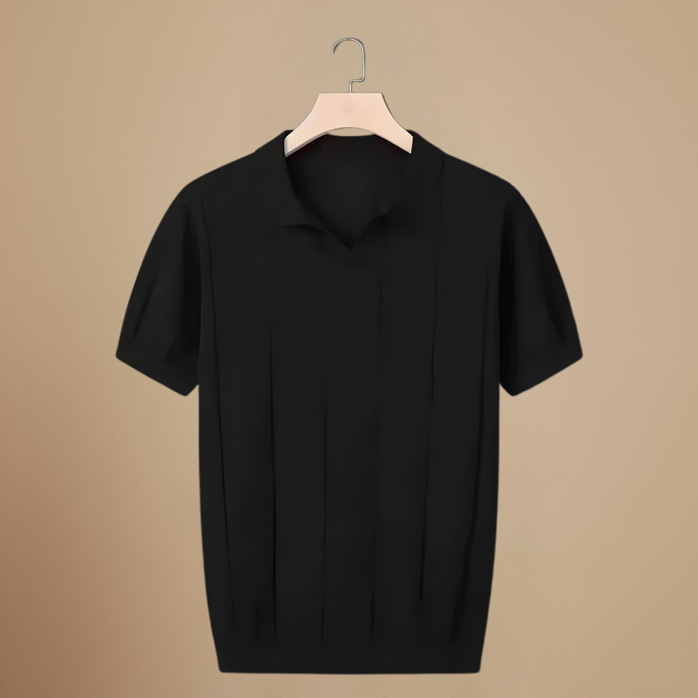Heren gebreide slim fit polo met korte mouwen Jelle Jora Mode