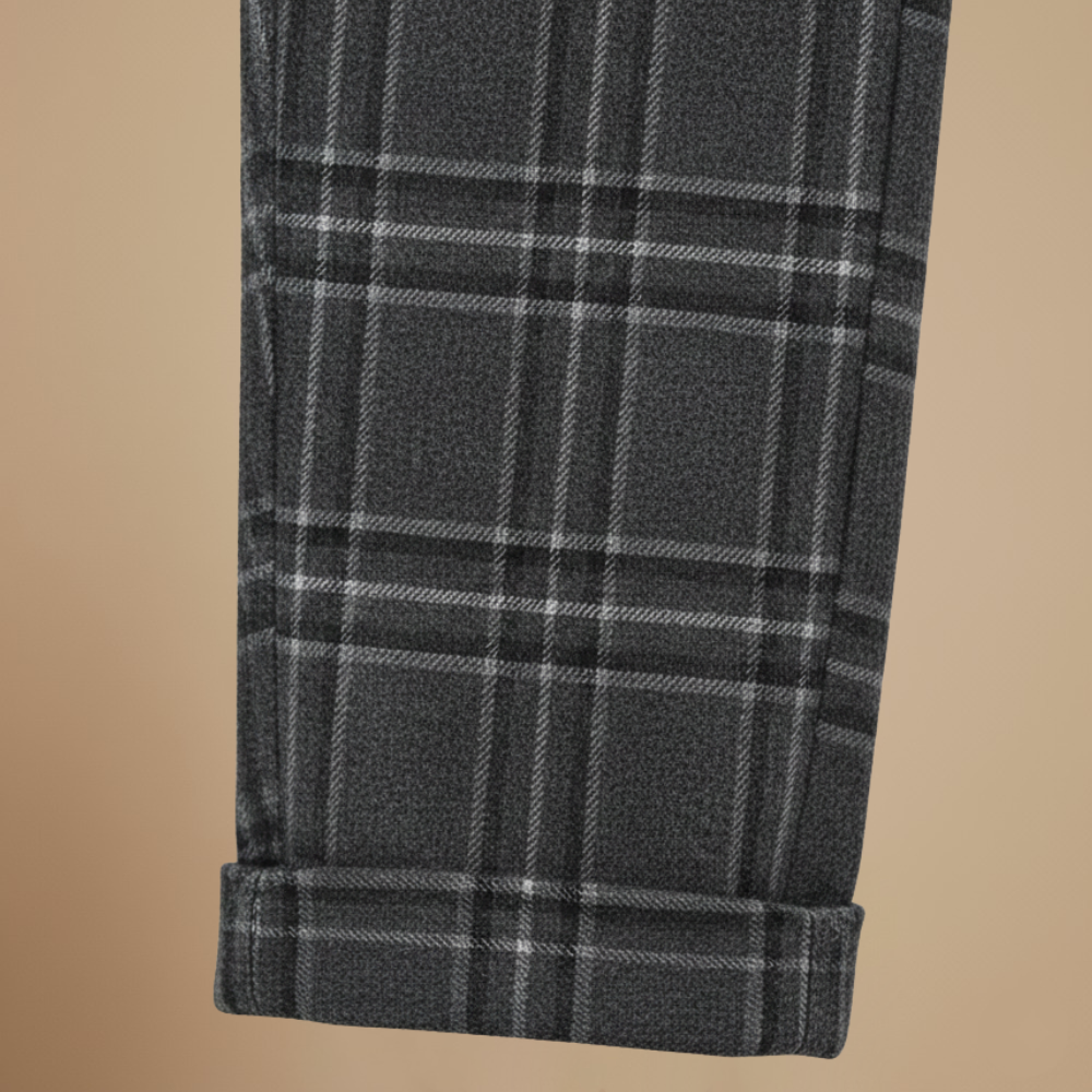 Casual geruite broek met rechte pijpen voor heren Jelle Jora Mode
