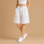 Dames bermudashorts met elastische tailleband Jelle Jora Mode