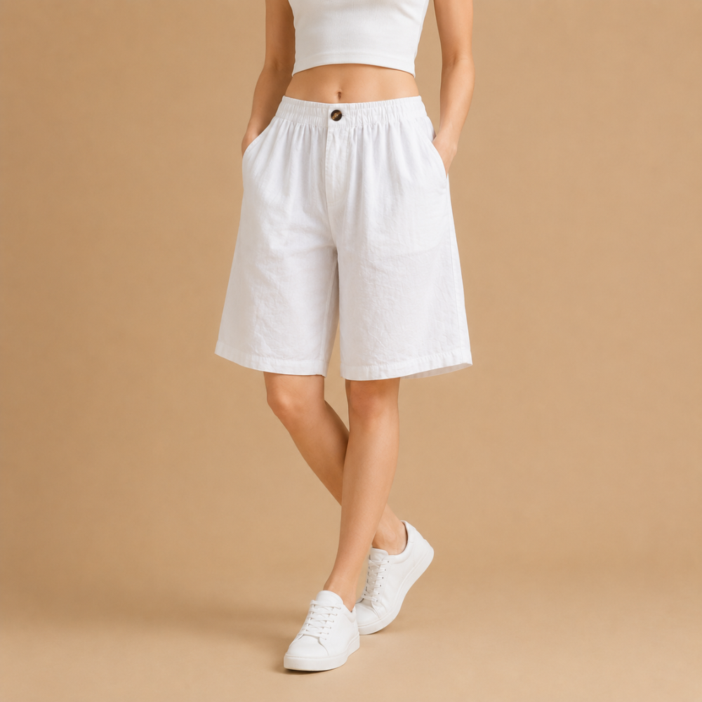 Dames bermudashorts met elastische tailleband Jelle Jora Mode