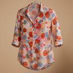 Damesblouse met bloemenprint en knopen Jelle Jora Mode