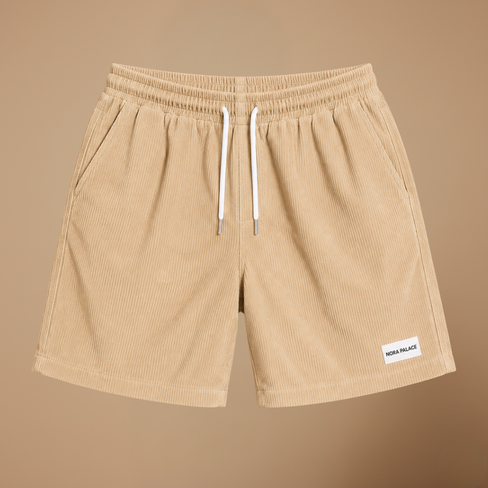 Herenkorte broek van corduroy met elastische tailleband Jelle Jora Mode