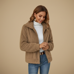 Dames Fuzzy Revers Winterjas Jelle Jora Mode