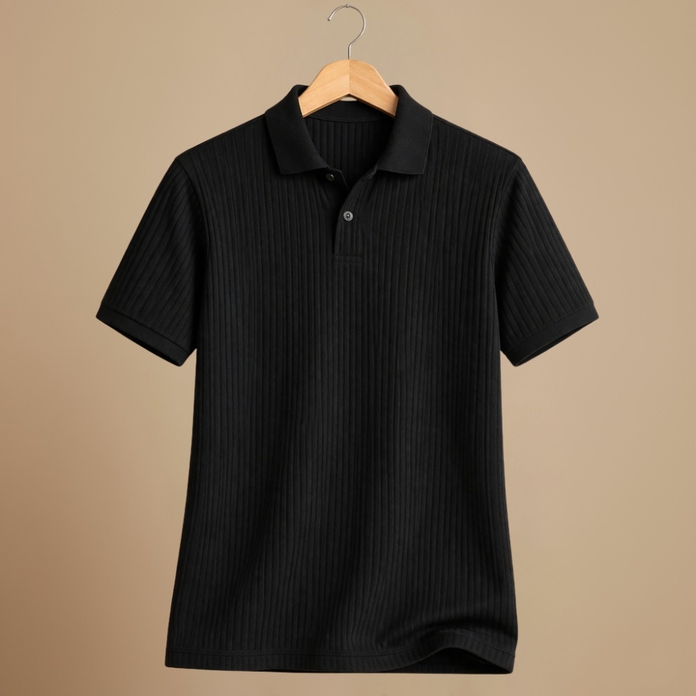 Heren slim fit gebreid polo t-shirt Jelle Jora Mode