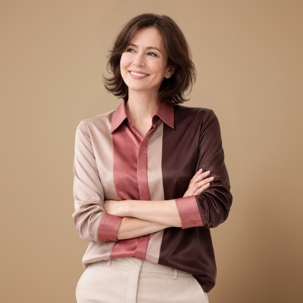 Dames elegante werkblouse met lange mouwen en knoopsluiting Jelle Jora Mode