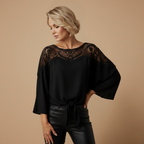 Damesblouse van gehaakt kant met lange mouwen