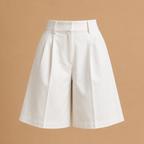 Dames bermudashorts met hoge taille en wijde pijpen Jelle Jora Mode
