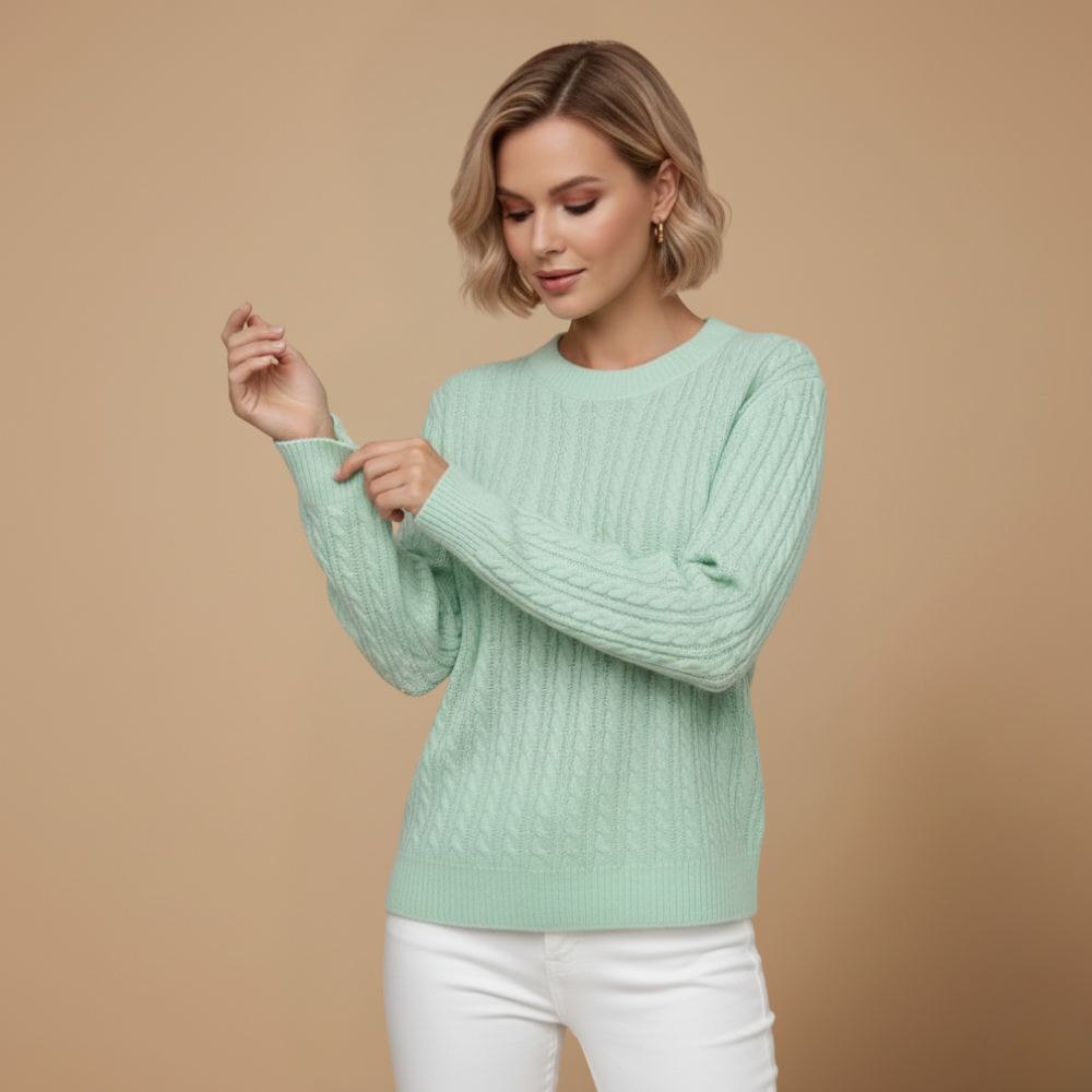 Dames trui met lange mouwen en kabeltjes Jelle Jora Mode