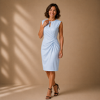 Dames casual gedrapeerde mouwloze midi-jurk Jelle Jora Mode