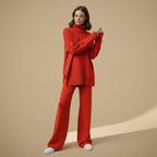 Dikke gebreide broek met hoge kraag voor dames Jelle Jora Mode