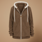 Losvallende fleece jas met capuchon voor dames Jelle Jora Mode