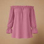 Dames zomerse blouse met ruches en off-shoulder design Jelle Jora Mode