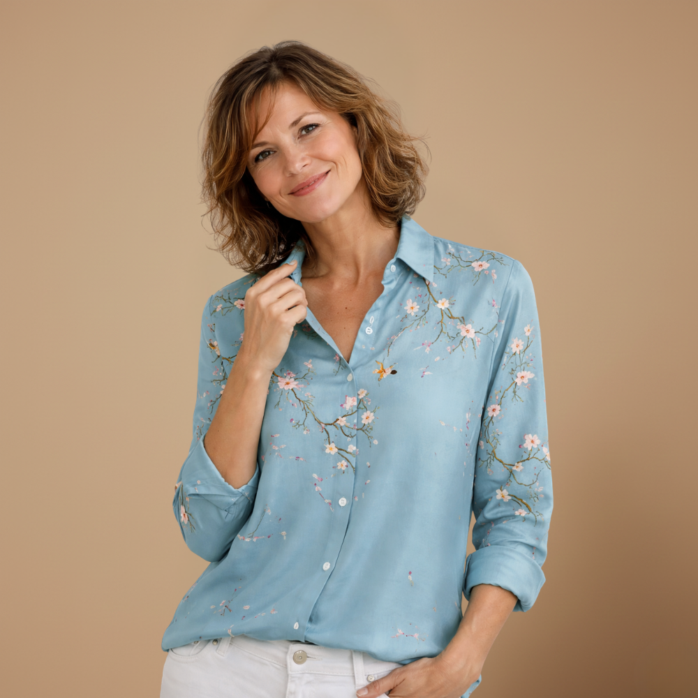 Dames elegante ruimvallende casual blouse met lange mouwen Jelle Jora Mode