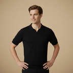Heren gebreide slim fit polo met korte mouwen Jelle Jora Mode