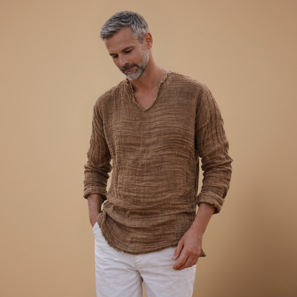 Heren casual T-shirt met lange mouwen voor de zomer Jelle Jora Mode