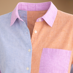 Damesblouse met kleurblokken en knoopsluiting Jelle Jora Mode