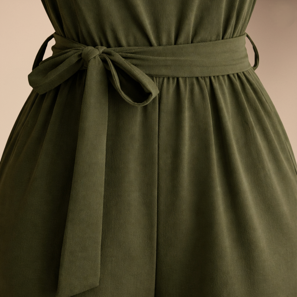 Dames elegante jumpsuit met taille riem en mouwloos ontwerp Jelle Jora Mode