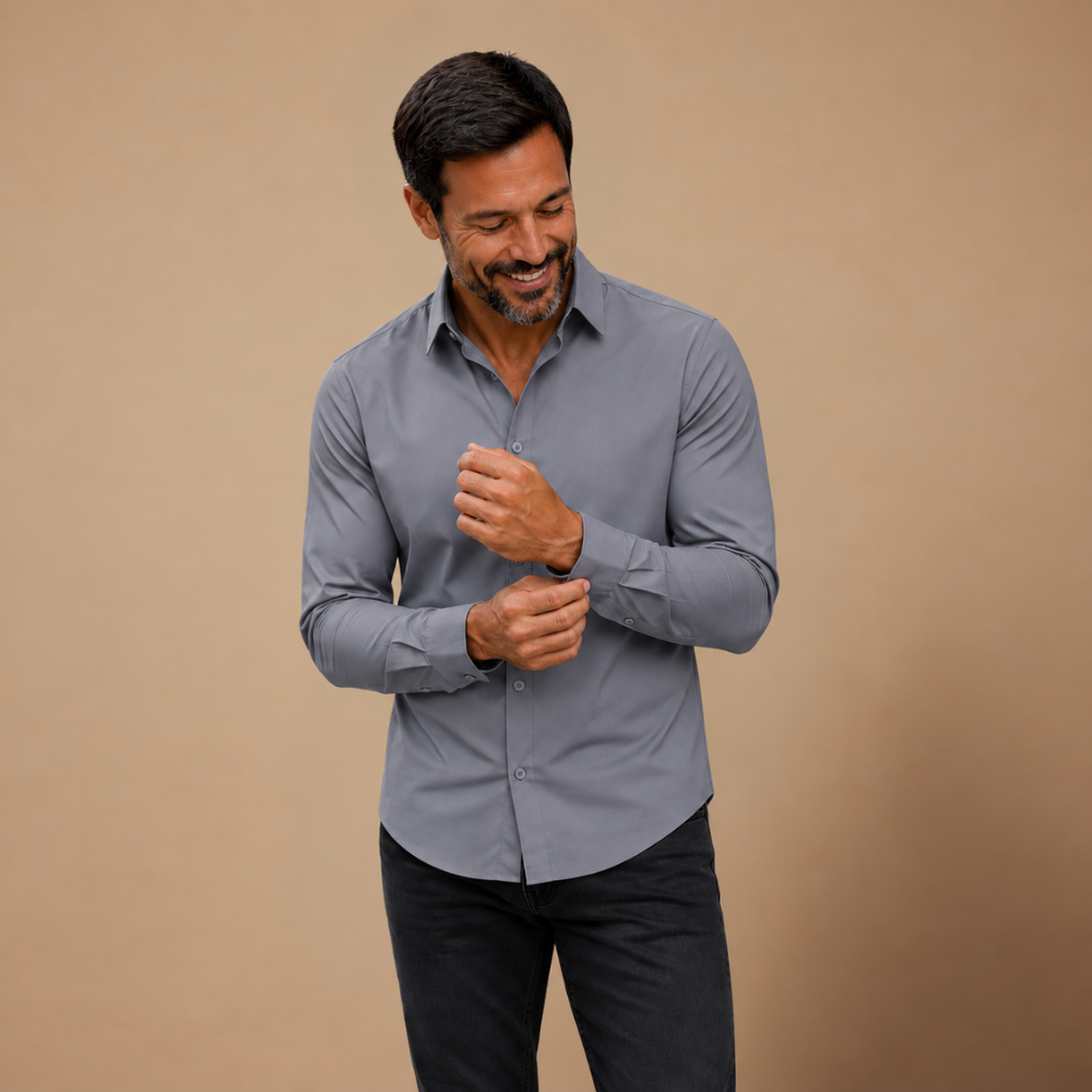 Heren stretch blouse in business casual-stijl Jelle Jora Mode