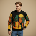 Vintage losse trui met kattenprint Jelle Jora Mode