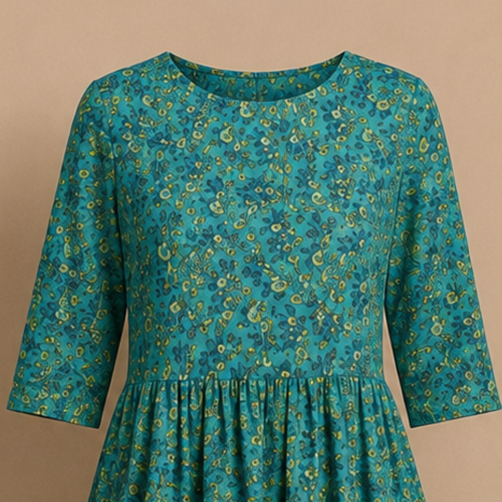 Dames midi-jurk met bloemenprint en halflange mouwen Jelle Jora Mode