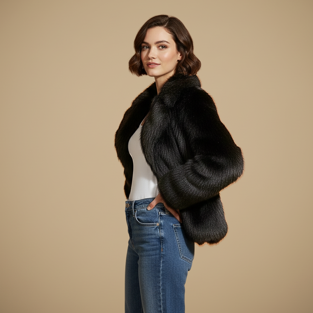 Losse donzige bontjas voor dames Jelle Jora Mode