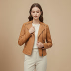 Dames Cropped Leren Look Jas Jelle Jora Mode