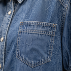 Damesblouse van denim met pofmouwen – Casual chic Jelle Jora Mode