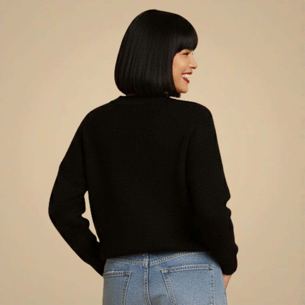 Klassieke Gebreide Trui met Gepersonaliseerde Zak Jelle Jora Mode