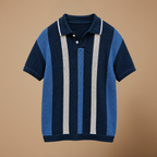 Heren gestreepte polo met uitgesneden details Jelle Jora Mode