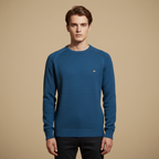 Katoenen gebreide trui met ronde hals voor heren Jelle Jora Mode