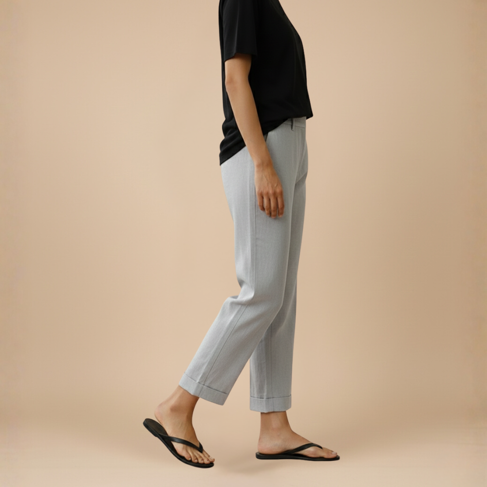 Casual broek met wijde pijpen en knoopsluiting voor dames Jelle Jora Mode