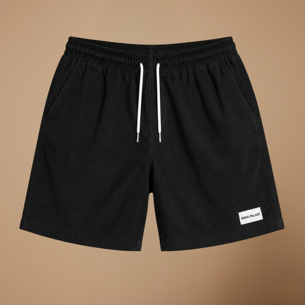 Herenkorte broek van corduroy met elastische tailleband Jelle Jora Mode