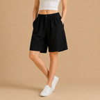 Dames bermudashorts met elastische tailleband Jelle Jora Mode