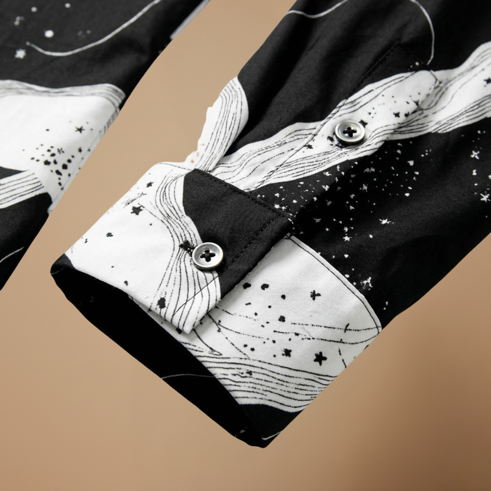 Dames blouse met print en lange mouwen met knoopsluiting Jelle Jora Mode