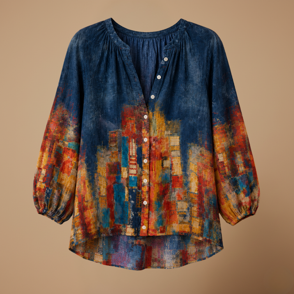 Dames casual blouse met halflange mouwen en knoopsluiting Jelle Jora Mode