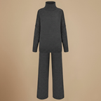 Dikke gebreide broek met hoge kraag voor dames Jelle Jora Mode