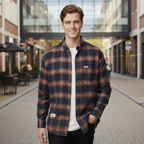 Retro geruit katoenen casual flanellen overhemd voor heren Jelle Jora Mode