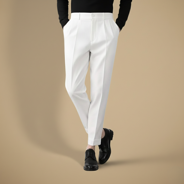 Slim fit taps toelopende enkellange herenbroek Jelle Jora Mode