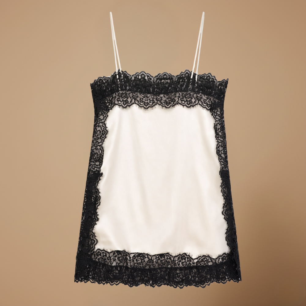 Dames mini-jurk met kanten details en spaghettibandjes avondjurk Jelle Jora Mode