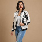 Casual bomberjack met bloemen print Jelle Jora Mode