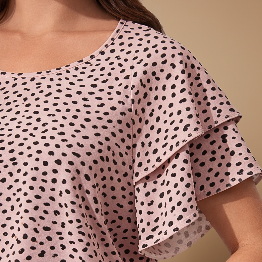 Dames elegante blouse met korte mouwen en print Jelle Jora Mode