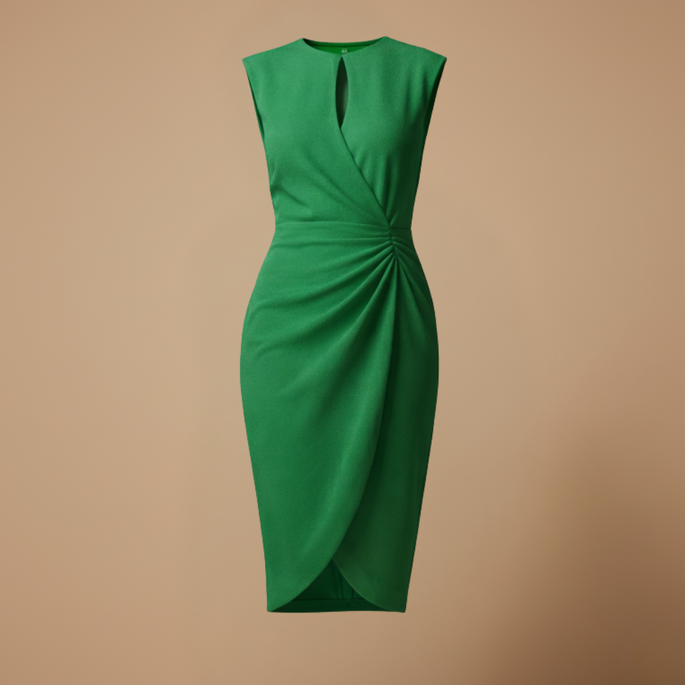 Dames casual geplooide mouwloze midi jurk Jelle Jora Mode