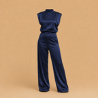 Dames mouwloze jumpsuit met wijde pijpen Jelle Jora Mode