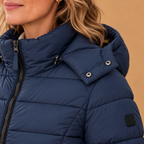 Dames gewatteerde winterjas met capuchon Jelle Jora Mode