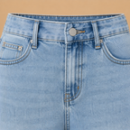 Dames bermudashorts van distressed denim met hoge taille Jelle Jora Mode