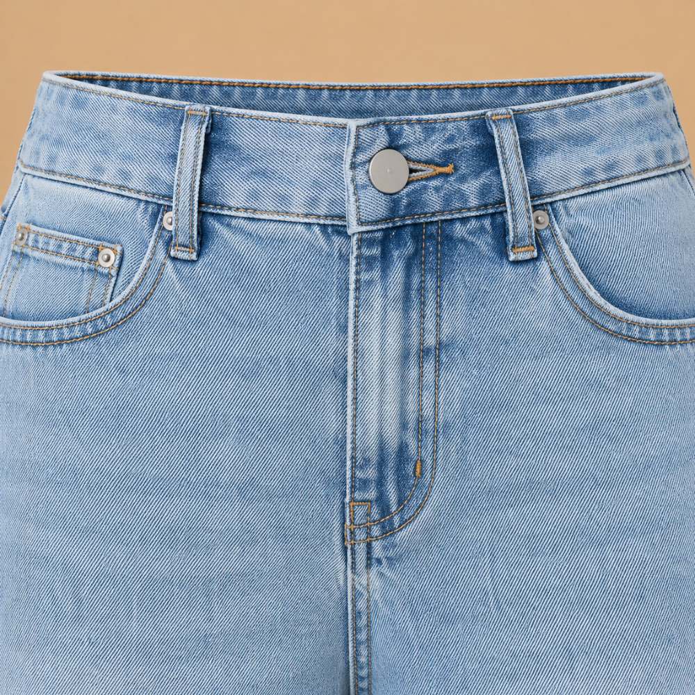 Dames bermudashorts van distressed denim met hoge taille Jelle Jora Mode