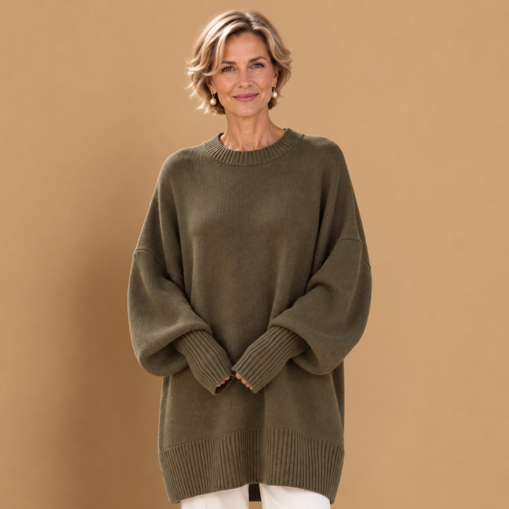 Dames oversized trui met ronde hals Jelle Jora Mode