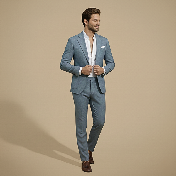 Effen slim fit casual blazer voor heren Jelle Jora Mode